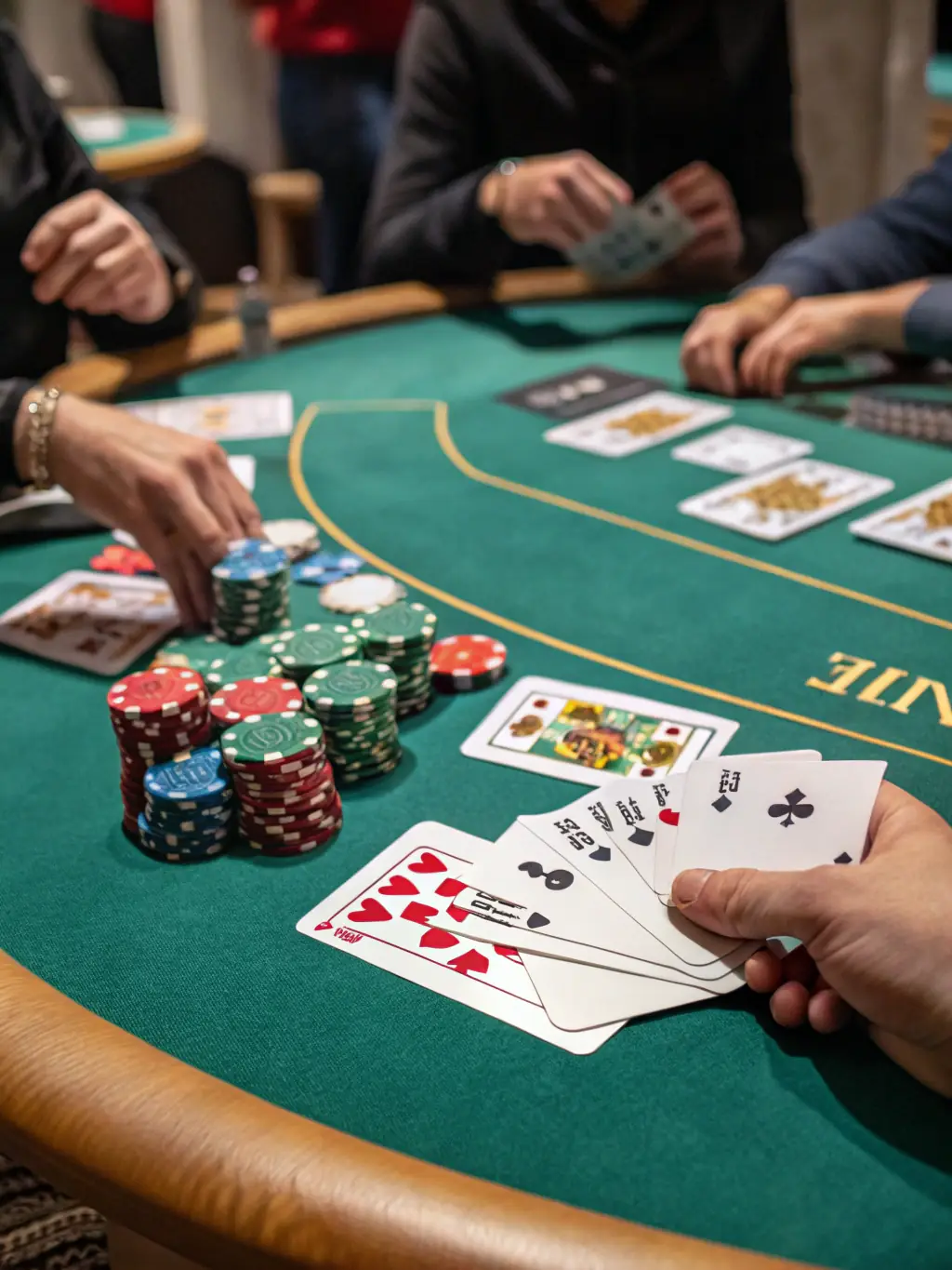 An engaging image of a virtual poker table with cards being dealt, showcasing the strategic and competitive poker games available on 707 Bet VIP.